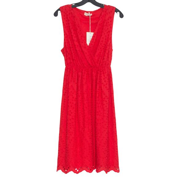 NWT Le Ragazze Dress Cottage Prairie Boho Romantic Eyelet Sundress Italy Red XL - Picture 1 of 6